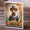 Edge Collections - 5" x 7" - Multicolor - Airedale Terrier Thanksgiving Greeting Cards - 8 Pieces
